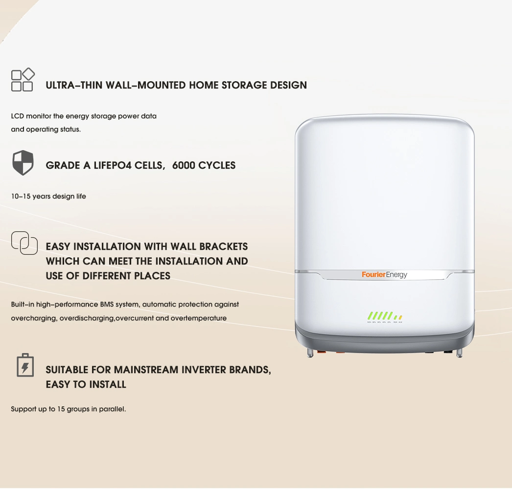 5kw 100ah Solar System Home Wall-Mounted Energy Storage Battery