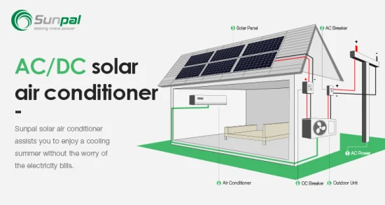 Sunpal 태양열 에어컨, Acdc 하이브리드 태양 전지 패널 구동 인버터, 직접 재생 에너지 PV 에어컨